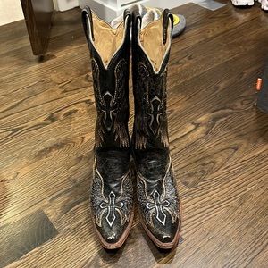 Black and gold vintage Corral Cowboy boots.